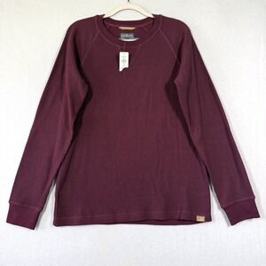 LL Bean Shirt Mens Large Signature Waffle Crew Thermal Deep Port Slim Fit NWT